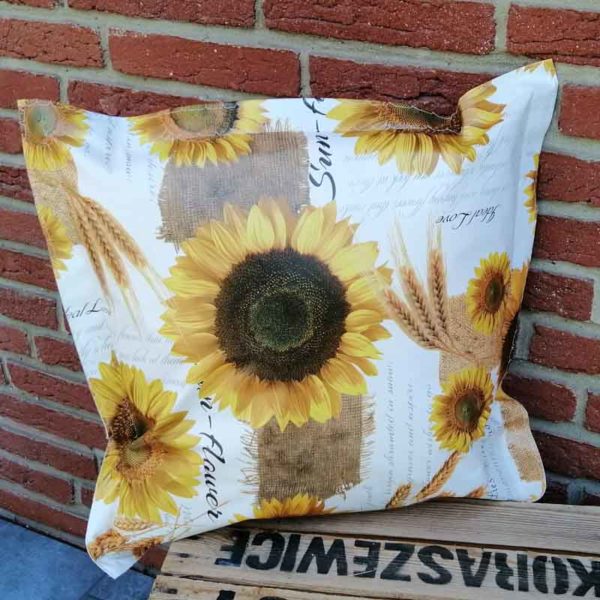 Gartenkissen Sonnenblumen aus Wachstuch 50x50cm