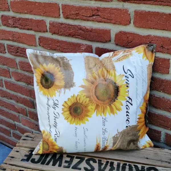 Gartenkissen Sonnenblumen aus Wachstuch 35x38cm