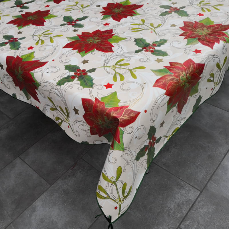 Wachstuchdecke Weihnachtsstern eckig (Mitteldecke)