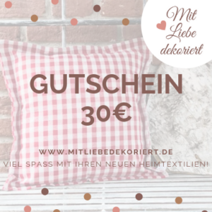 Website Gutschein Kissen 30€