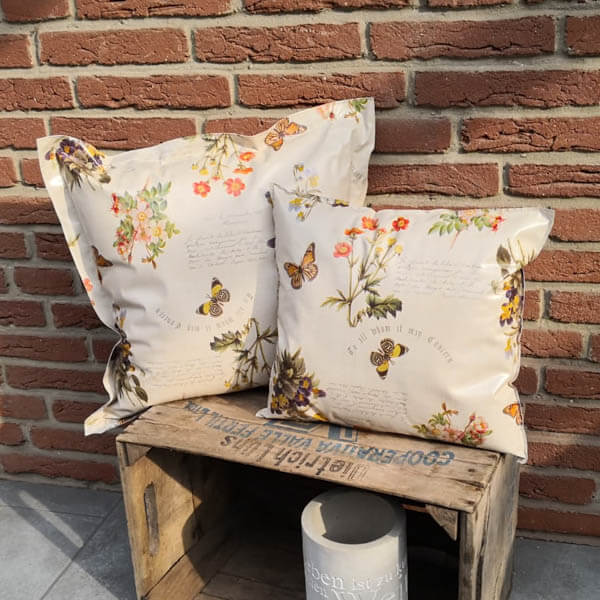 Outdoorkissen Frühblüher beige - Zierkissen