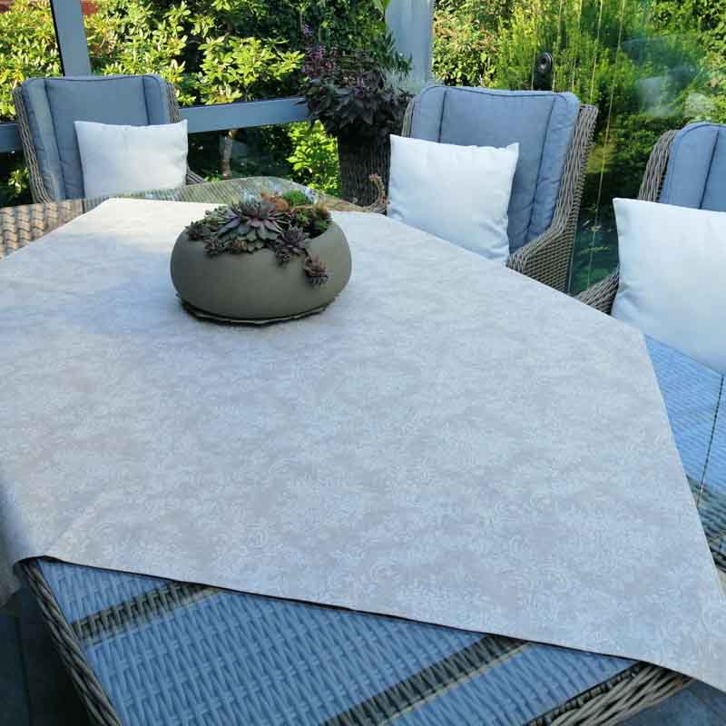 Abwaschbare Tischdecke Beige & Blüten