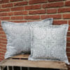 Kissen Graue Ornamente aus Jacquardstoff 2 Muster