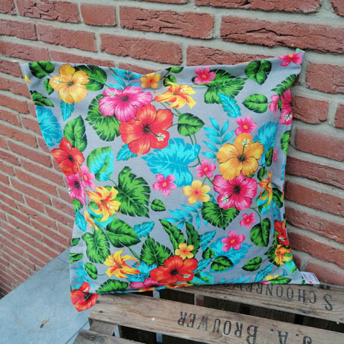 Kissenhülle Hawaii Blumen aus Baumwollmischung 50x50cm