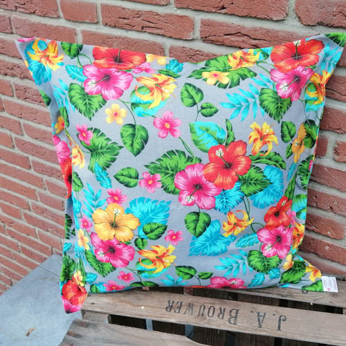 Kissenhülle Hawaii Blumen aus Baumwollmischung 60x60cm