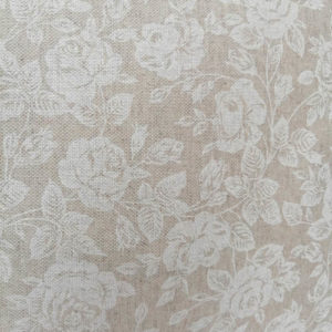 Motiv Beschichtete Baumwolle Beige mit weißen Rosen