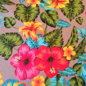 Mitteldecke Hawaii Blumen aus Baumwollmischung Muster
