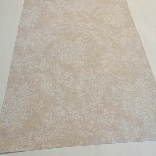 Tischläufer Beige mit weißen Blütenranken