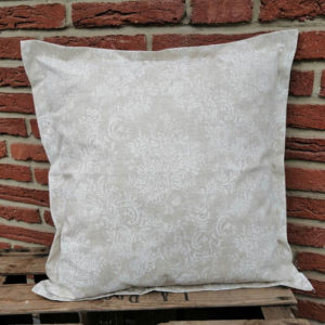Wetterfeste Kissenbezüge Beige mit Blütenranken 50x50cm