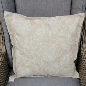 Wetterfeste Kissenbezüge Beige mit Blütenranken 60x60cm