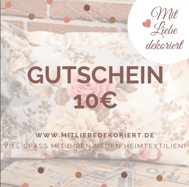 Geschenkideen zum Muttertag - Gutschein Mit Liebe dekoriert 10€