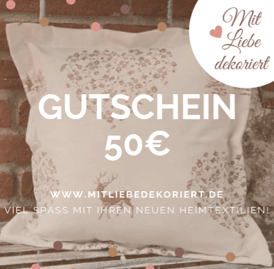 Geschenkideen zum Muttertag - Gutschein Mit Liebe dekoriert 50€