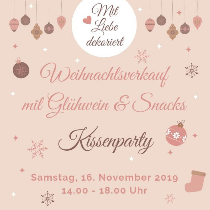 Weihnachtsverkauf Kissenparty