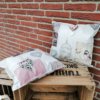 Kissen mit Herzen Shabby Chic aus Wachstuch 40x40cm