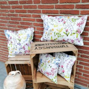 Wachstuchkissen / Outdoor Kissen Blumen