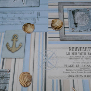 Mitteldecke Maritim Shabby aus Wachstuch für Garten und Balkon - versch. Größen