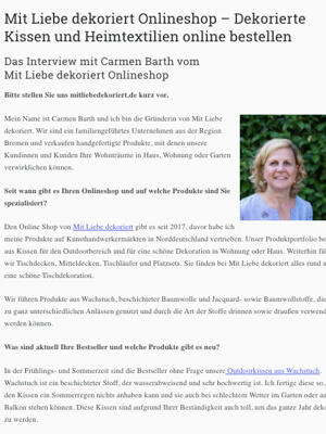 Interview mit Mit Liebe dekoriert