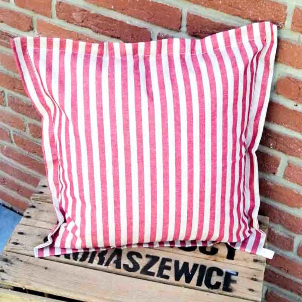 Kissenhülle rot gestreift beschichtet 50x50cm