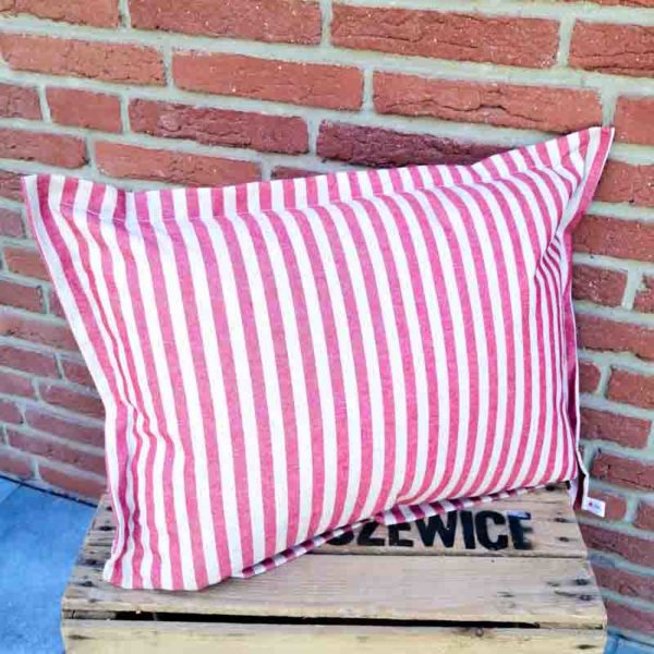Kissenhülle rot gestreift beschichtet 40x60cm