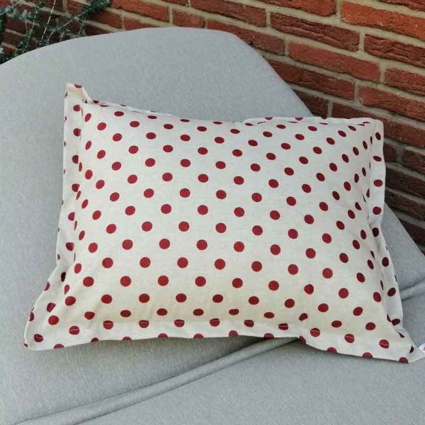 Wetterfeste Kissen für den Garten – Punkte rot 40x60cm
