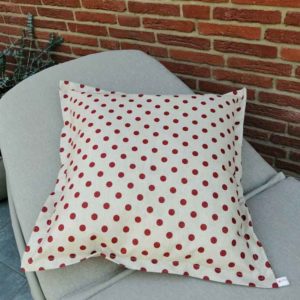 Wetterfeste Kissen für den Garten – Punkte rot 60x60cm