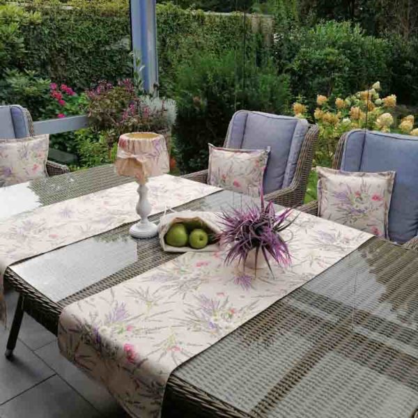 Lavendel Liebe dekoriert Mit | Tischläufer beschichtet