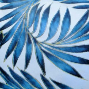 Wachstuch Meterware mit Blätter Motiven - Palmen blau