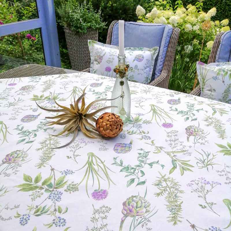 Tischdecke Outdoor: Artischocken & Gräser