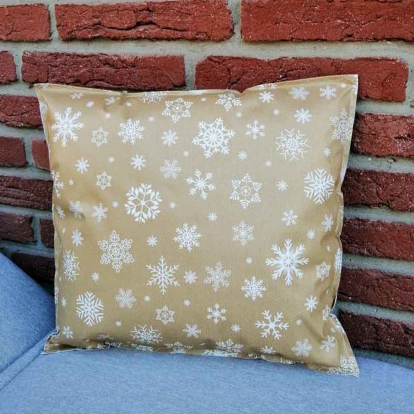 Kissen für draußen - Sterne gold 35x38cm