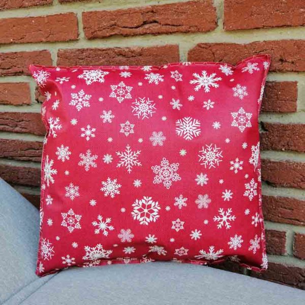Kissen für draußen - Sterne rot 35x38cm