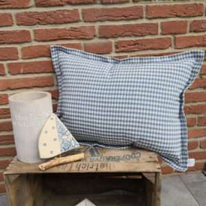 Wohnzimmerdekoration Stoffkissen blau kariert – Bild 7