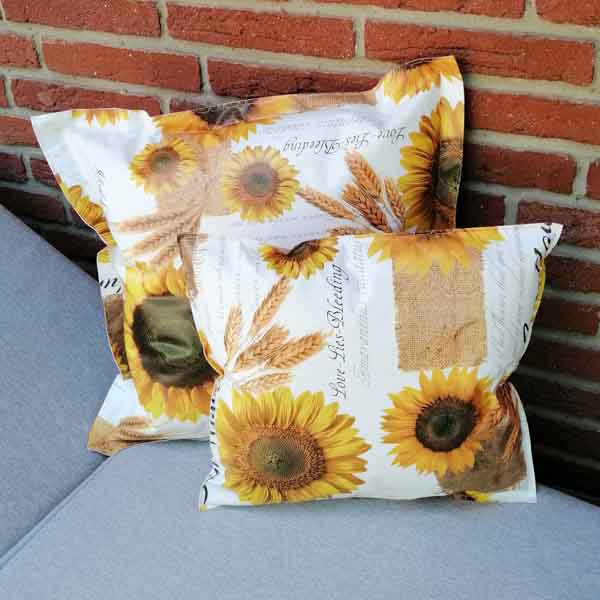 Bundle Outdoorkissen mit Sonnenblumen - Kissen groß & klein