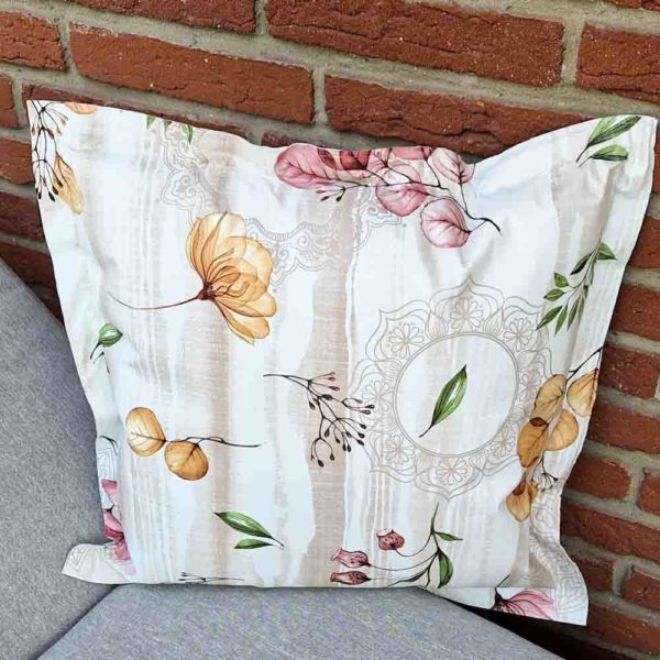 Outdoorkissen Frühblüher beige - Zierkissen 50x50cm