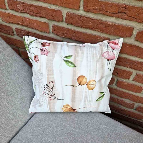 Outdoorkissen Frühblüher beige - Zierkissen 35x38cm