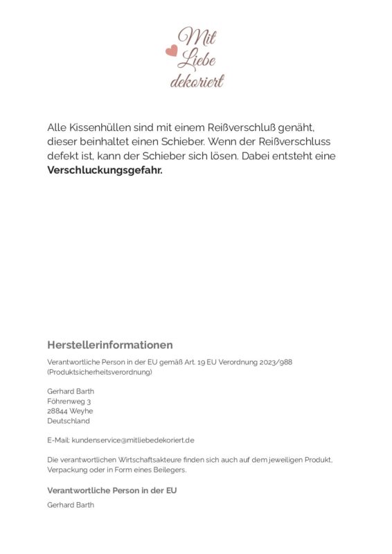 Mit Liebe dekoriert