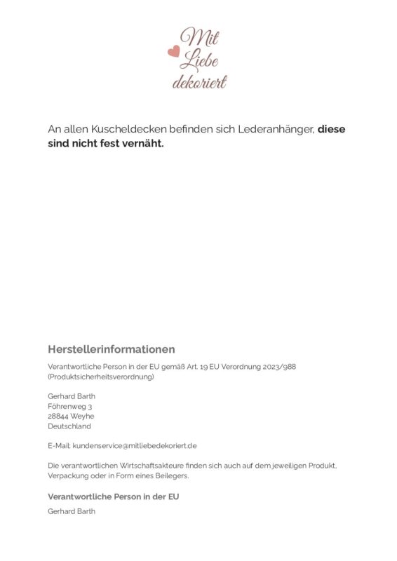 Mit Liebe dekoriert