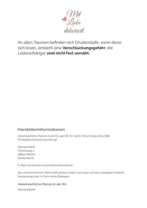 Mit Liebe dekoriert