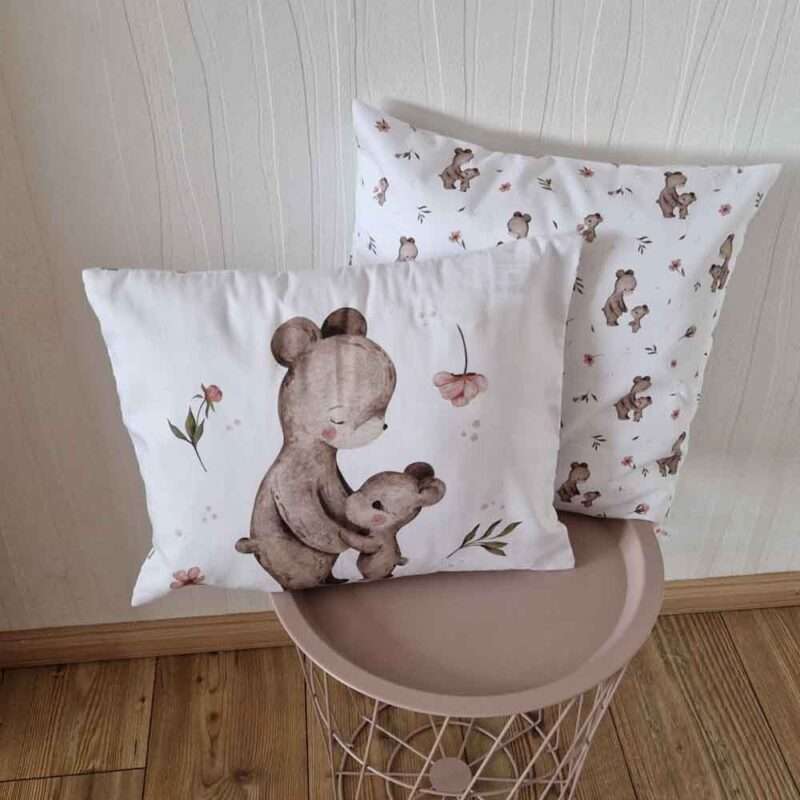 Kissenhuelle für Kinder-Baer Mami und Kind