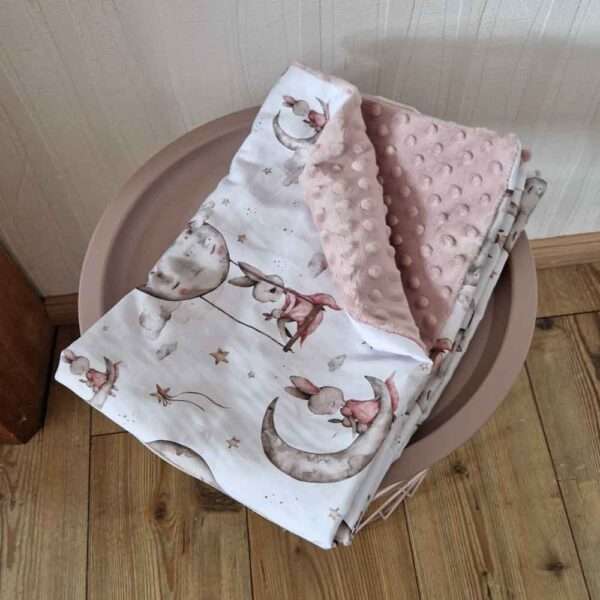 Kuschelige Kinderdecke-Haeschen auf dem Mond
