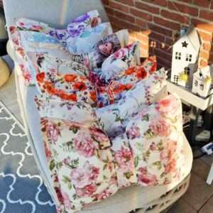 Schleifenkissen aus Wachstuch