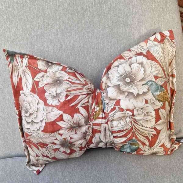 Schleifenkissen aus beschichteter Baumwolle - Vogel rot