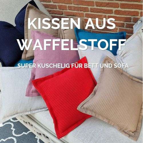 Kissen aus Waffelstoff