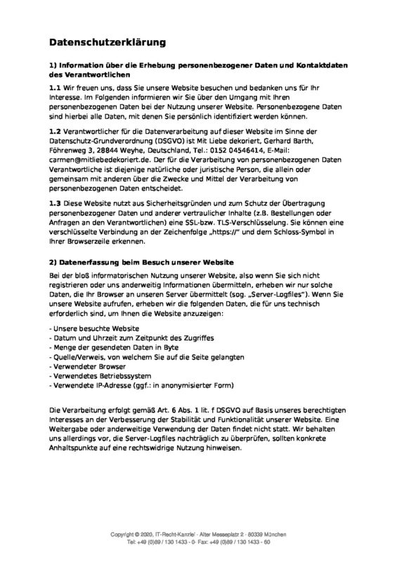 Mit Liebe dekoriert